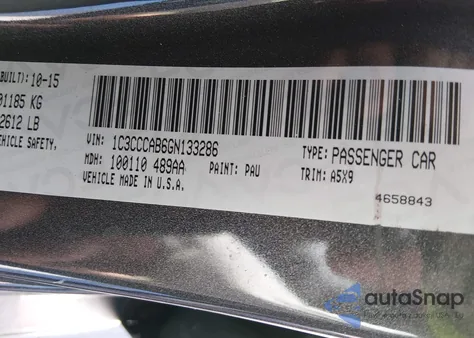 2016 Chrysler 200 Limited из США, поврежденный, VIN 1C3CCCAB6GN133286